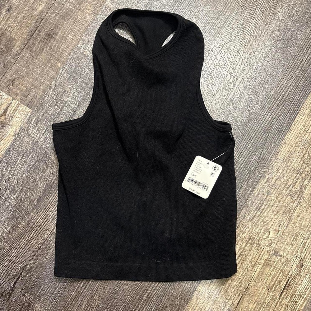 free people xs/s NWT black crop top with cut out detail